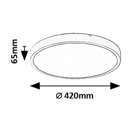 Rabalux - LED loftlampe til badeværelse dæmpbar LED/36W/230V 3000-6000K IP44 diameter 42 cm sort + fjernbetjening