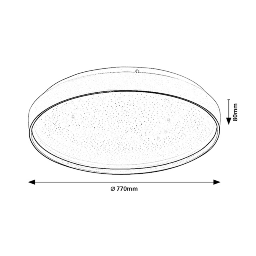 Rabalux - Dæmpbar LED-loftlampe 80 W, 230 V, 3000–6500 K, Ø 77 cm + fjernbetjening
