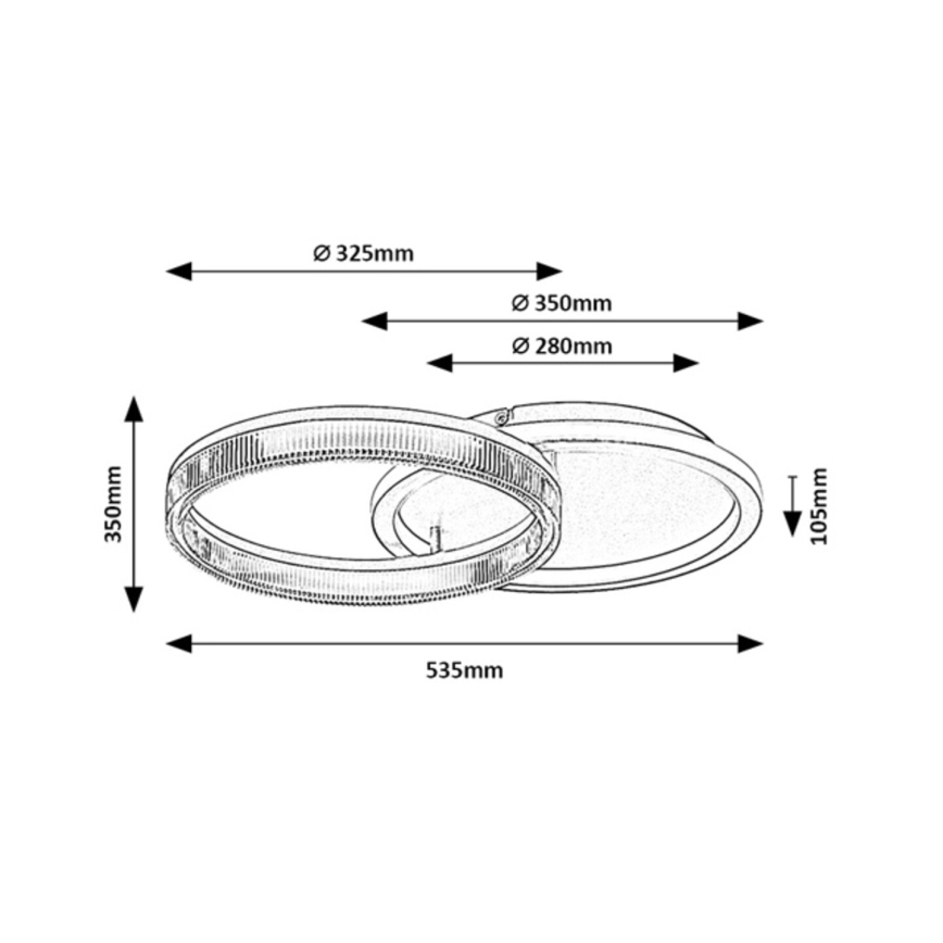 Rabalux - Dæmpbar LED-loftlampe LED/22W/230V 3000-6500K 53,5x35 cm + fjernbetjening