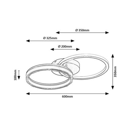 Rabalux - LED Dæmpbart loftsarmatur LED/38W/230V 3000-6500K 60x35 cm + fjernbetjening