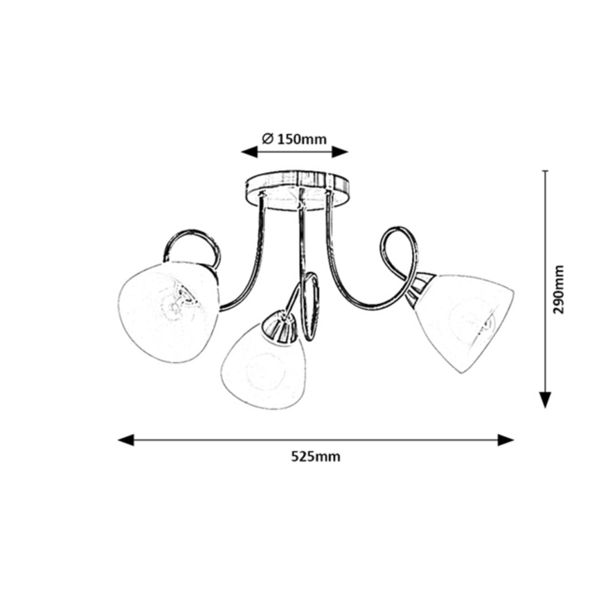 Rabalux - Overflademonteret loftlampe 3xE27/60W/230V