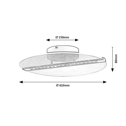 Rabalux - LED-loftlampe LED/20W/230V 3000 pr. 41 cm sort/klar