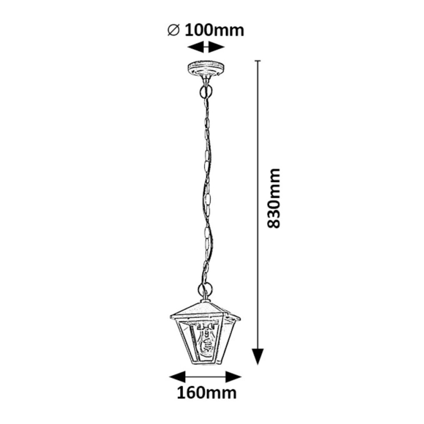 Rabalux - Udendørs loftslampe med kæde 1xE27/40W/230V IP44