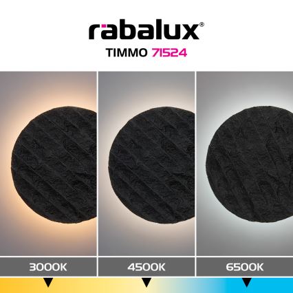 Rabalux - LED Væglampe LED/12W/230V 3000/4500/6500K sort
