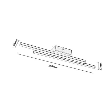 Rabalux - LED loftlampe LED/12W/230V 3000K sort