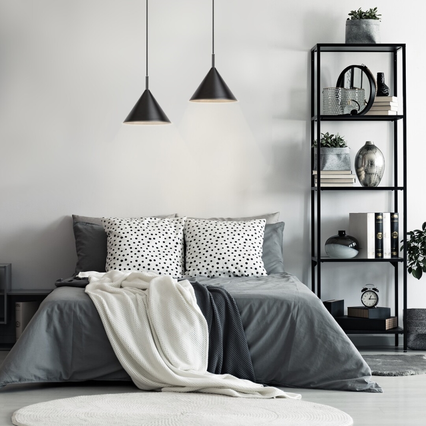 Rabalux - Loftlampe på kabel 1xE27/40W/230V sort