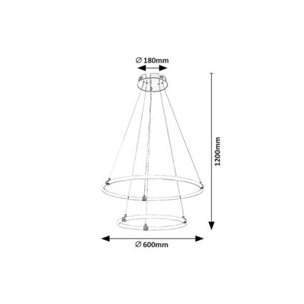 Rabalux - LED pendel dæmpbar LED/55W/230V + fjernbetjening