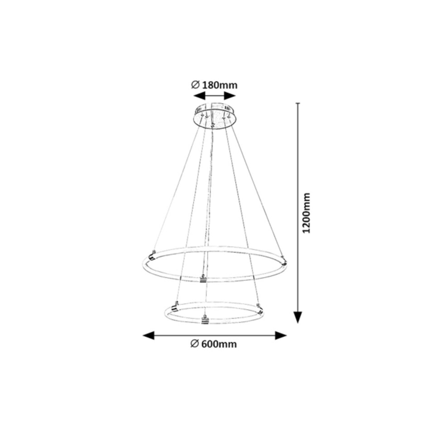 Rabalux - LED pendel dæmpbar LED/55W/230V + fjernbetjening