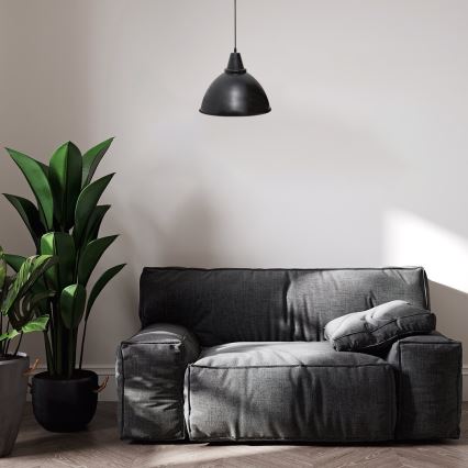 Rabalux - Pendel på ledning 1xE27/60W/230V Ø 36 cm sort