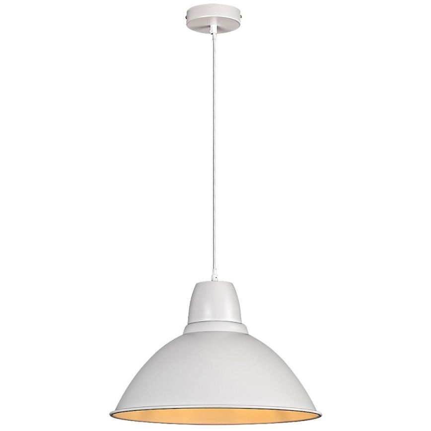 Rabalux - Pendellampe med ledning 1xE27/60W/230V Ø 36 cm hvid