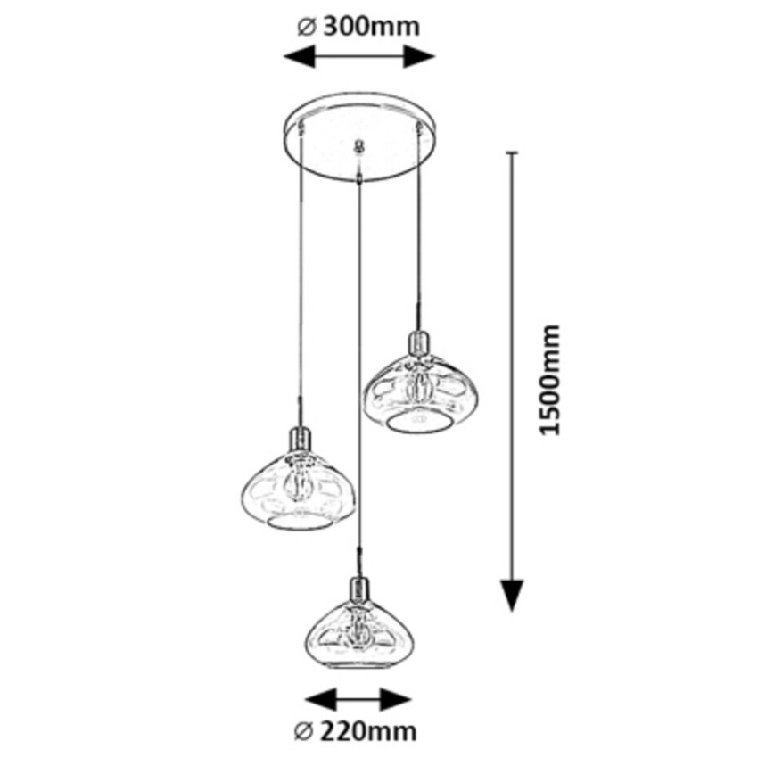 Rabalux - Loftlampe med ledning 3xE27/40W/230V