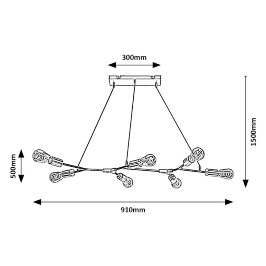 Rabalux - Loftlampe med ledning 7xE27/25W/230V