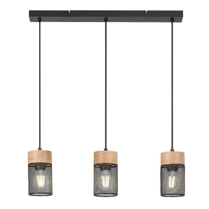 Rabalux - Loftlampe med ledning 3xE27/25W/230V bøg