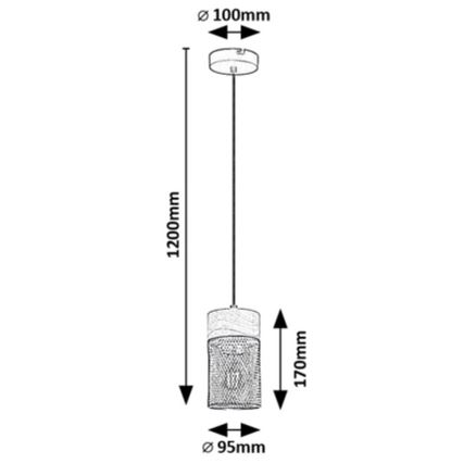 Rabalux - Loftlampe med ledning 3xE27/25W/230V bøg