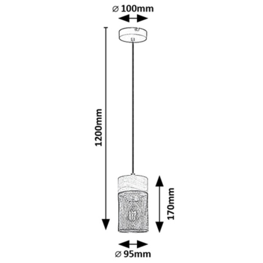 Rabalux - Loftlampe med ledning 3xE27/25W/230V bøg