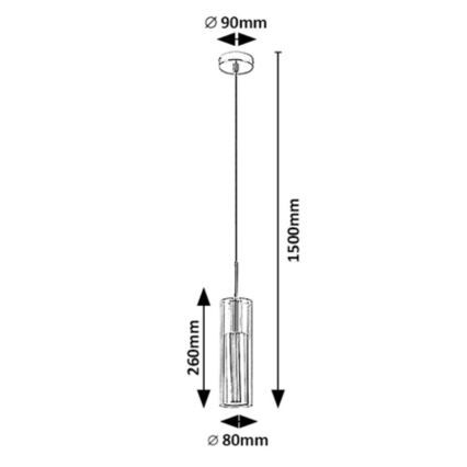 Rabalux - Pendel 1xGU10/50W/230V transparent/sort