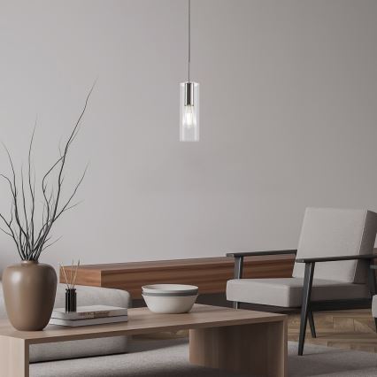 Rabalux - Pendel 1xE27/40W/230V transparent/skinnende krom