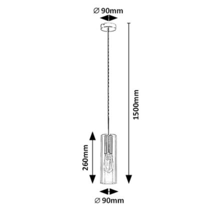 Rabalux - Pendel 1xE27/40W/230V transparent/skinnende krom