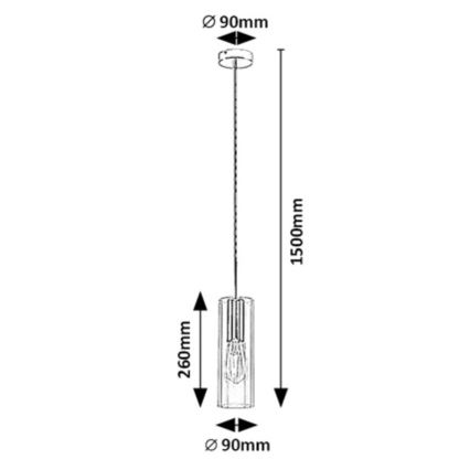 Rabalux - Pendel 1xE27/40W/230V transparent/guldfarvet