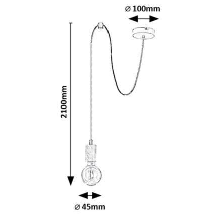 Rabalux - Loftlampe på kabel 1xE27/60W/230V bøg