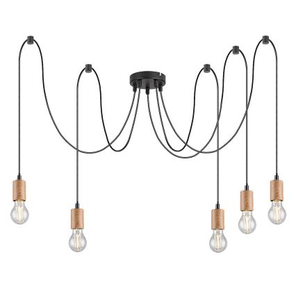 Rabalux - Loftlampe med wire 5xE27/60W/230V edderkop bøg