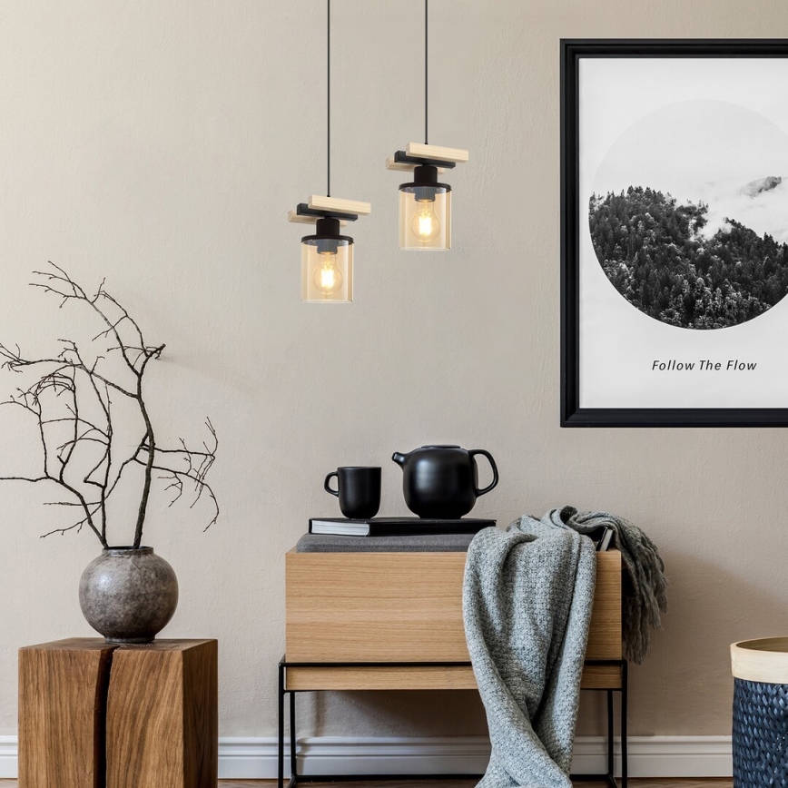 Rabalux - Loftlampe på stang 1xE27/25W/230V fyrretræ