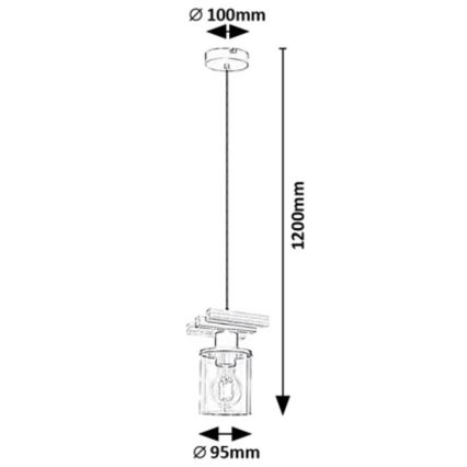 Rabalux - Loftlampe på stang 1xE27/25W/230V fyrretræ