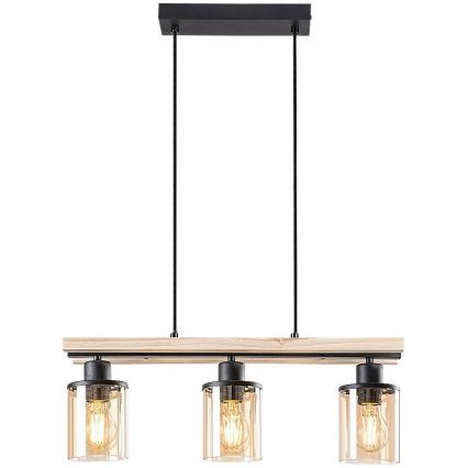 Rabalux - Loftlampe med ledning 3xE27/25W/230V fyrretræ