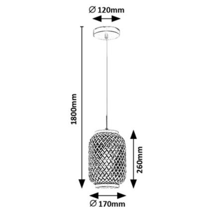 Rabalux - Pendel 1xE27/40W/230V Rattan