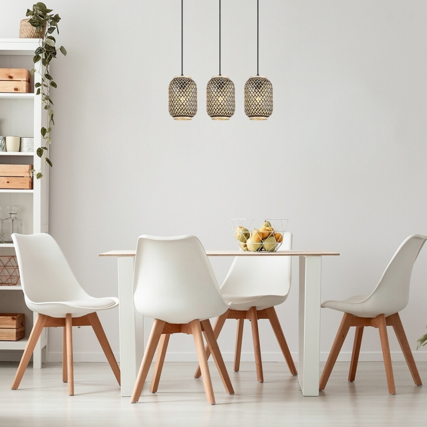 Rabalux - Loftlampe med ledning 3xE27/40W/230V rattan