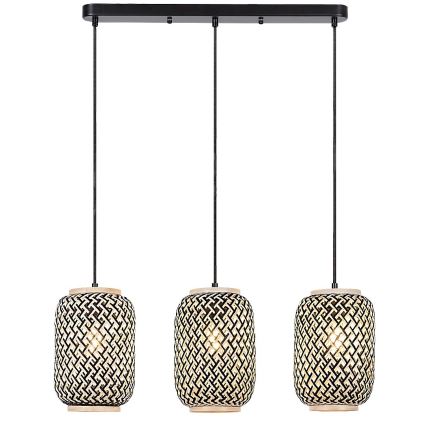 Rabalux - Loftlampe med ledning 3xE27/40W/230V rattan