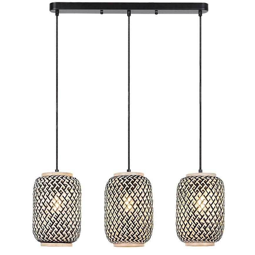 Rabalux - Loftlampe med ledning 3xE27/40W/230V rattan