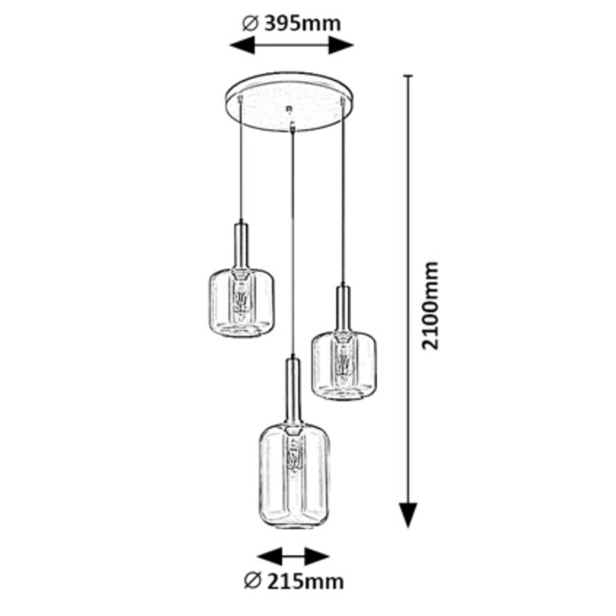 Rabalux - Loftlampe med ledning 3xE27/40W/230V