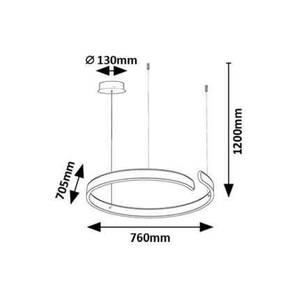Rabalux - LED loftlampe på kabel LED/45W/230V 3000/4000/6500K