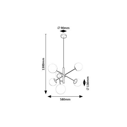 Rabalux - Pendel 6xE14/20W/230V