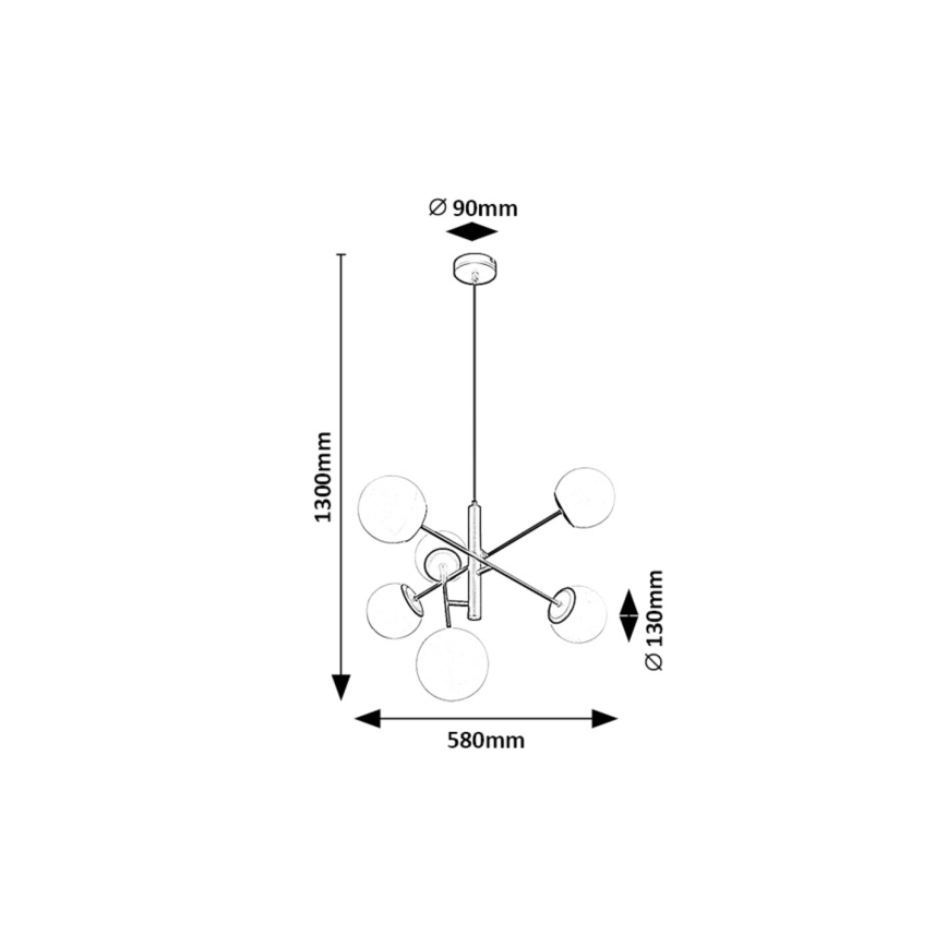 Rabalux - Pendel 6xE14/20W/230V
