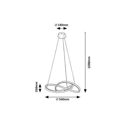 Rabalux - LED pendel LED/36W/230V 3000K guldfarvet