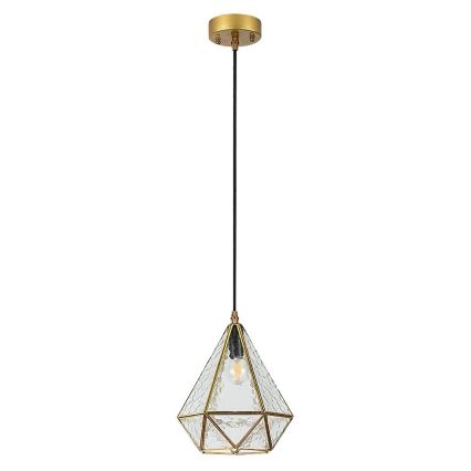 Rabalux - Tiffany farvet glas pendel på snor 1xE14/40W/230V guldfarvet