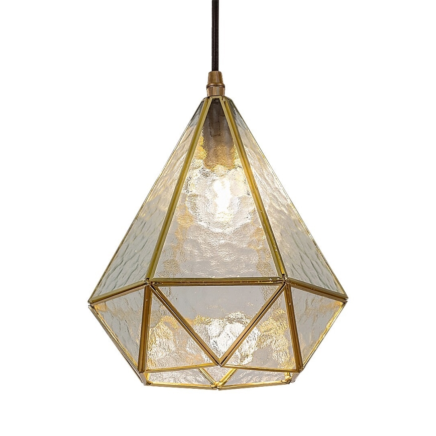 Rabalux - Tiffany farvet glas pendel på snor 1xE14/40W/230V guldfarvet