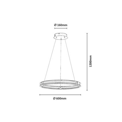 Rabalux - LED-dæmpbar pendel på wire LED/60W/230V 3000-6500K grå + fjernbetjening