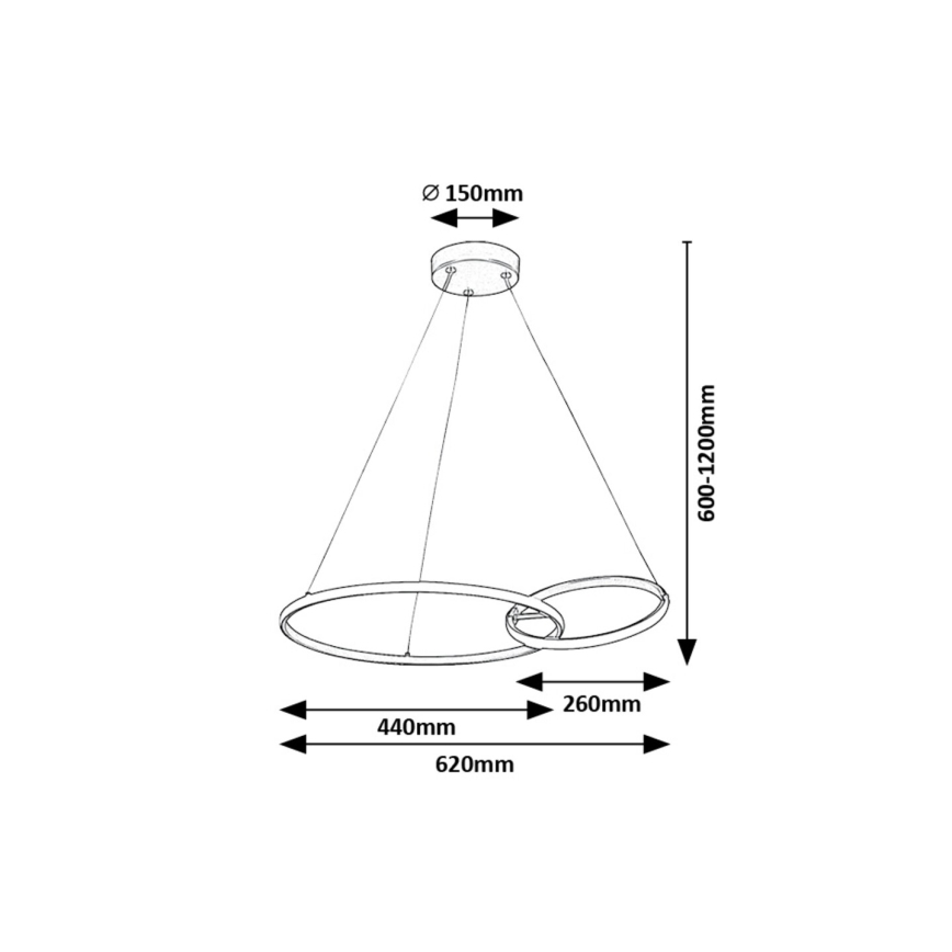 Rabalux - LED pendel LED/36W/230V sort/guldfarvet
