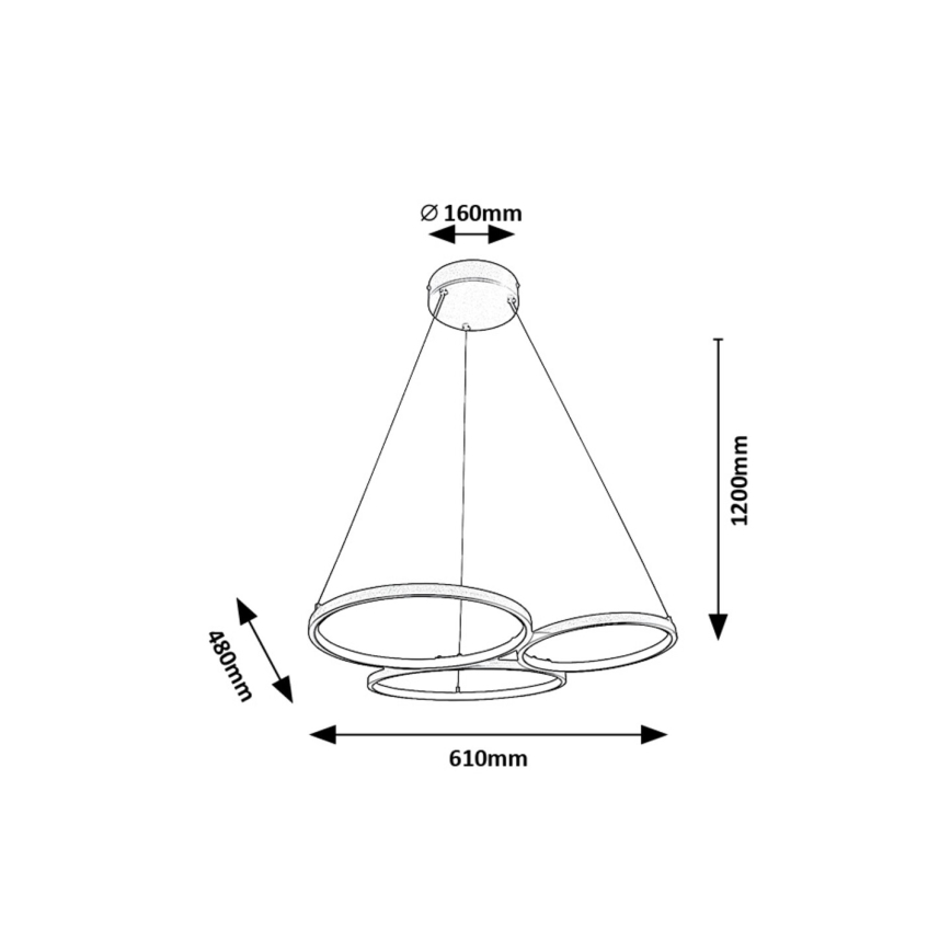 Rabalux - LED pendel LED/38W/230V sort