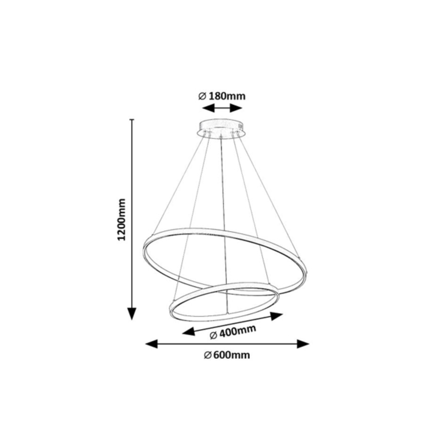 Rabalux - LED-dæmpbar pendel med wireophæng LED/75W/230V 3000-6500K + fjernbetjening