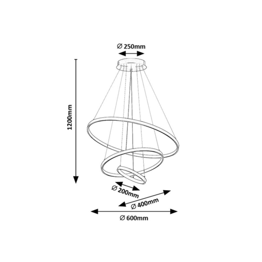 Rabalux - LED-dæmpbar pendel på wire LED/90W/230V 3000-6500K + fjernbetjening