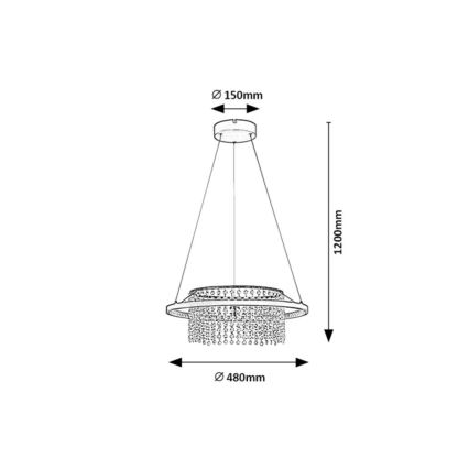 Rabalux - LED-pendel med wireophæng LED/40W/230V 3000/3500/4000K