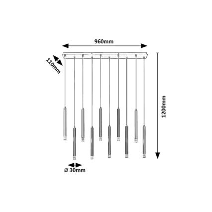 Rabalux - Pendel 10xG9/5W/230V guldfarvet