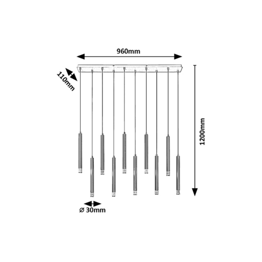 Rabalux - Pendel 10xG9/5W/230V guldfarvet