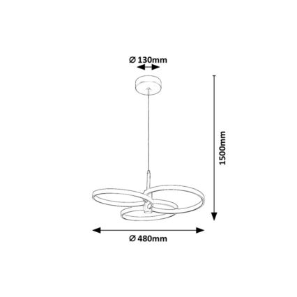 Rabalux - LED-dæmpbar pendel på kabel LED/50W/230V 3000-6500K + fjernbetjening