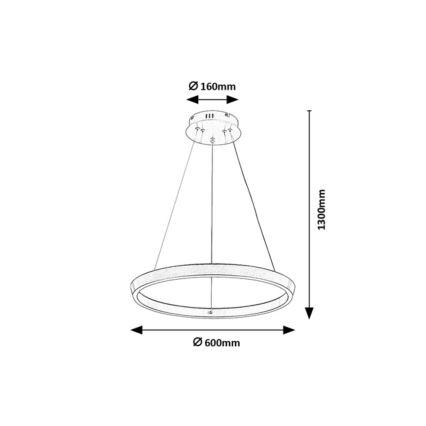 Rabalux - Dæmpbar LED-pendel på wire LED/70W/230V 3000-6500K + fjernbetjening