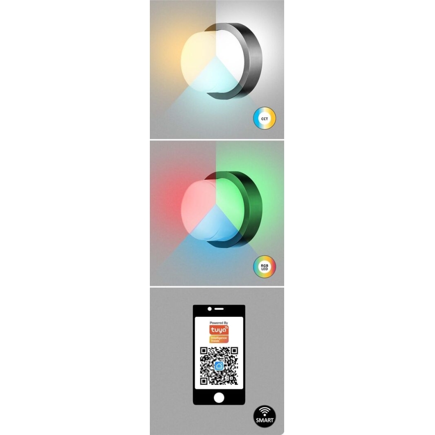 Rabalux - LED RGBW Udendørs væglampe LED/10W/230V IP54 Wi-Fi Tuya
